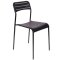 Стул с черными ножками черный из пластика (арт 6674)