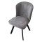 Стул на металлическом каркасе мягкий серый с обивкой из велюра (арт 29478)