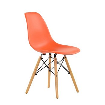 Стул дизайнерский деревянный оранжевый eames (арт 2327) - Фото 2