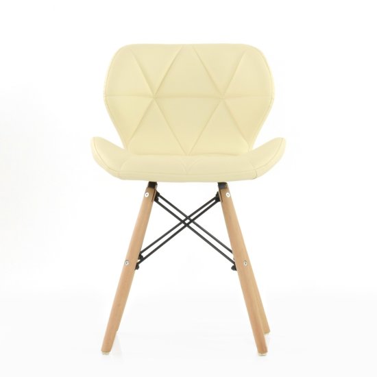 Стул дизайнерский из массива дерева мягкий бежевый eames (арт 5647) Фото 2