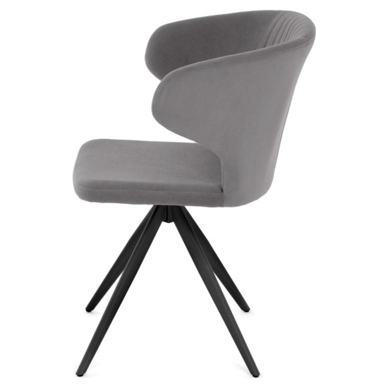 Стул с мягкой обивкой серый из велюра (арт 35594) Фото 4