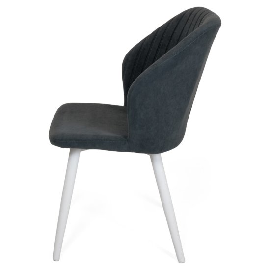 Стул на металлокаркасе мягкий серый из велюра (арт 25957) Фото 4