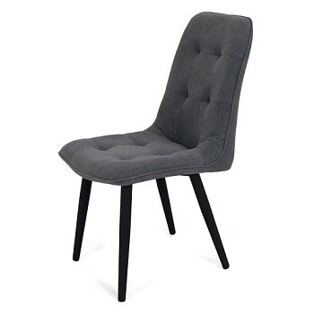 Стул кухонный металлический с черными ножками серый из велюра (арт 20275) - Фото 2