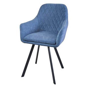 Стул-кресло на металлокаркасе синий (арт 29514) - Фото 2