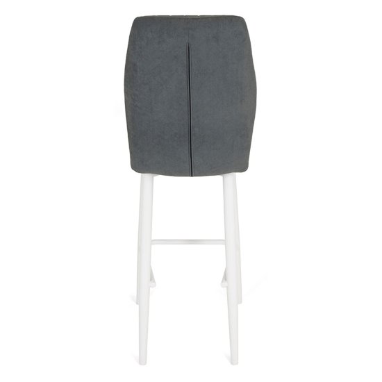 Стул барный на металлокаркасе серый из велюра (арт 20362) Фото 4