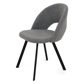Стул для кухни мягкий серый с обивкой из велюра (арт 21732) - Фото 2