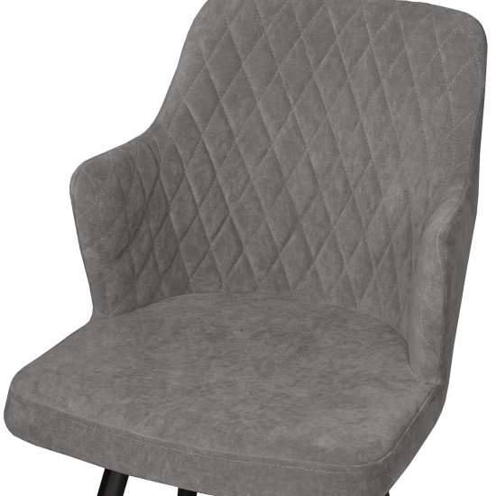 Стул обеденный мягкий серый из бархата современный (арт 31276) Фото 3