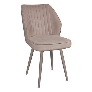 Стул мягкий бежевый из бархата (арт 31735) - Фото 2