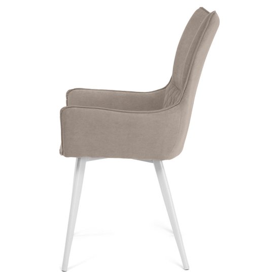 Стул дизайнерский на металлокаркасе с подлокотниками бежевый (арт 35578) Фото 4