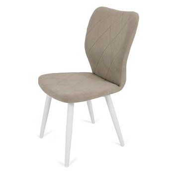 Стул на металлокаркасе с мягкой обивкой бежевый из велюра (арт 23540) - Фото 2