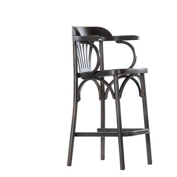 Стул полубарный с подлокотниками коричневый венский (арт 6327) - Фото 2