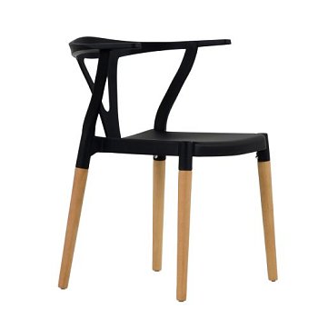 Стул для кухни деревянный черный из пластика современный (арт 6603) - Фото 2