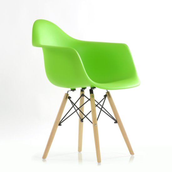 Полукресло дизайнерское деревянное с подлокотниками зеленое eames (арт 6586) Фото 3