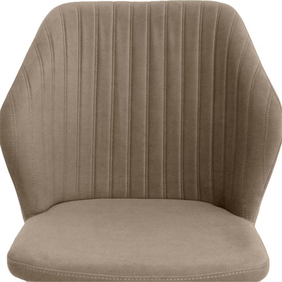 Стул на металлокаркасе мягкий бежевый из велюра (арт 25784) Фото 7