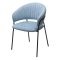 Стул интерьерный на металлокаркасе с подлокотниками голубой (арт 33615)