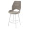 Полубарный стул с мягким сидением бежевый из велюра (арт 35534)