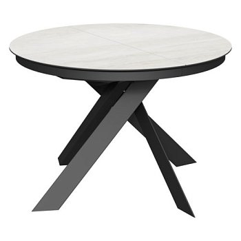 Стол для кухни раскладной круглый со столешницей из керамики (арт 35151) - Фото 2