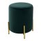 Пуфик деревянный мягкий зеленый из велюра (арт 10742)