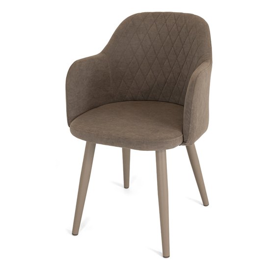 Стул-кресло мягкий бежевый велюровый (арт 27374) Фото 2