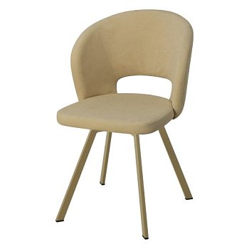 Стул для кухни на металлическом каркасе мягкий слоновая кость (арт 26991) - Фото 2