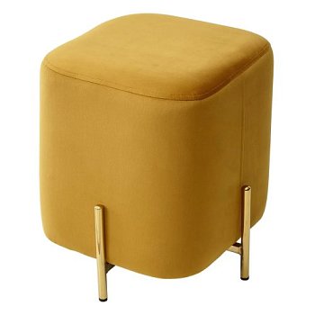 Пуфик мягкий желтый современный (арт 16754) - Фото 2