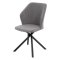 Стул на металлокаркасе мягкий серый из велюра (арт 35424)