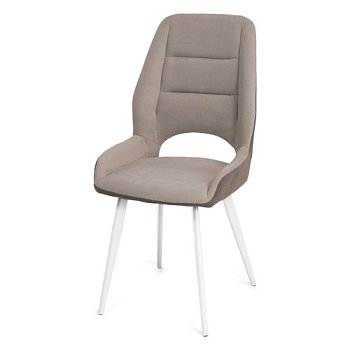 Стул на металлокаркасе бежевый из велюра (арт 35438) - Фото 2