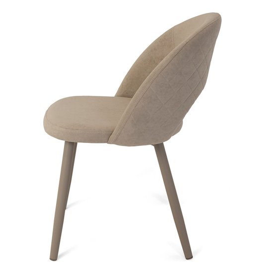 Стул на металлокаркасе мягкий бежевый из велюра (арт 21629) Фото 3