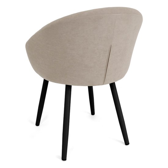 Стул с мягкой обивкой бежевый из велюра (арт 23217) Фото 5