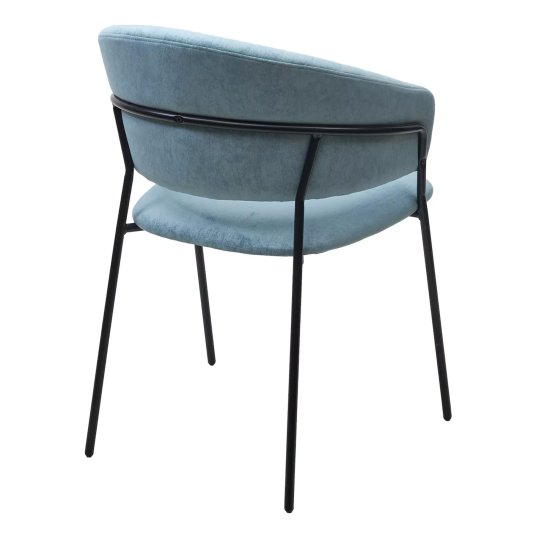 Стул дизайнерский на металлокаркасе с подлокотниками голубой (арт 33617) Фото 2