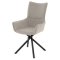 Стул с черными ножками с подлокотниками бежевый велюровый (арт 35562)