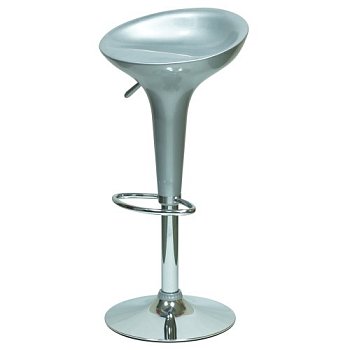 Барный стул серебрянный из пластика регулируемый в современном стиле (арт 6218) - Фото 2