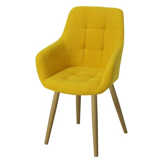 Полукресло желтое из велюра современное (арт 24461) Фото 1