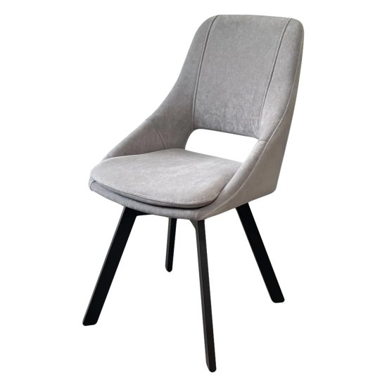 Стул на металлокаркасе мягкий серый из велюра (арт 29456) Фото 1