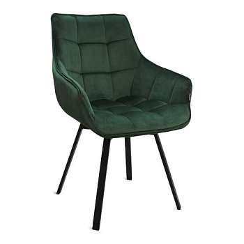 Стул-кресло с мягким сидением с подлокотниками зеленый (арт 11144) - Фото 2