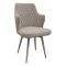 Стул на металлокаркасе с мягким сидением бежевый из бархата (арт 31706)