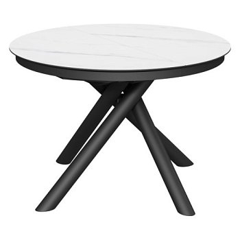 Кухонный стол раскладной круглый керамический на одной ножке (арт 35144) - Фото 2