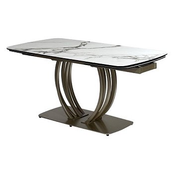 Стол для кухни раздвижной керамический на одной ножке 160 см (арт 29178) - Фото 2