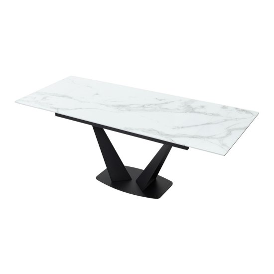 Стол дизайнерский раздвижной стеклянный на одной ножке (арт 14873) Фото 7