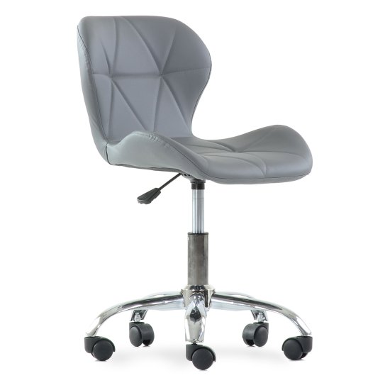 Стул на металлокаркасе хромированный мягкий серый (арт 14985) Фото 1