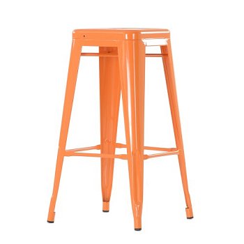 Стул барный дизайнерский на металлокаркасе оранжевый tolix (арт 6740) - Фото 2