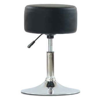 Полубарный стул на металлическом каркасе мягкий черный (арт 11422) - Фото 2