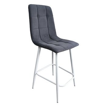 Полубарный стул на металлическом каркасе серый (арт 23929) - Фото 2