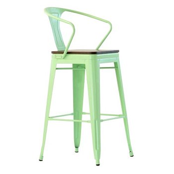 Барный высокий стул интерьерный зеленый tolix (арт 29455) - Фото 2