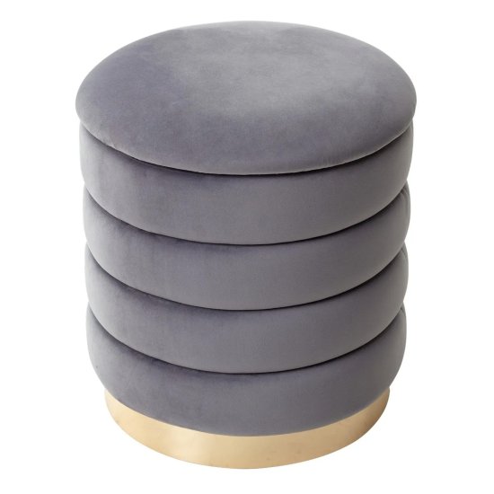 Пуф серый из велюра современный (арт 15864) Фото 1