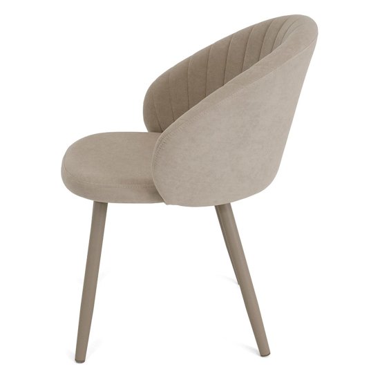 Стул с мягкой обивкой бежевый из велюра (арт 23263) Фото 4