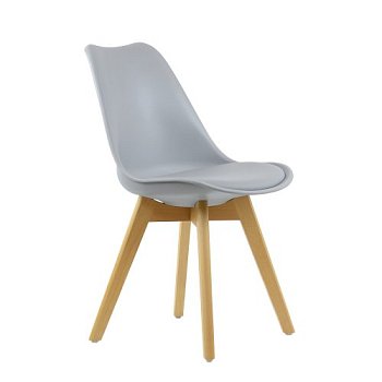 Стул дизайнерский с мягким сидением серый пластиковый eames (арт 5482) - Фото 2