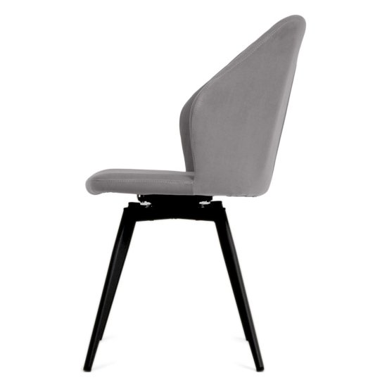 Стул металлический ножки черные серый из велюра (арт 25812) Фото 4