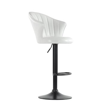 Барный стул с мягким сидением белый из экокожи регулируемый (арт 6457) - Фото 2