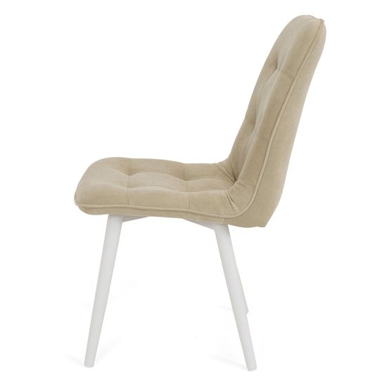 Стул слоновая кость с обивкой из велюра (арт 20505) Фото 3